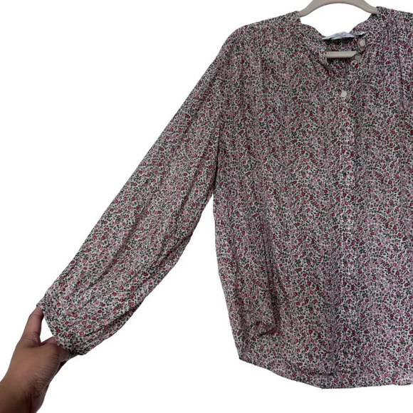 & Other Stories Paris Atelier Floral Print Silk Blend Blouse Size 8 - Picture 8 of 15